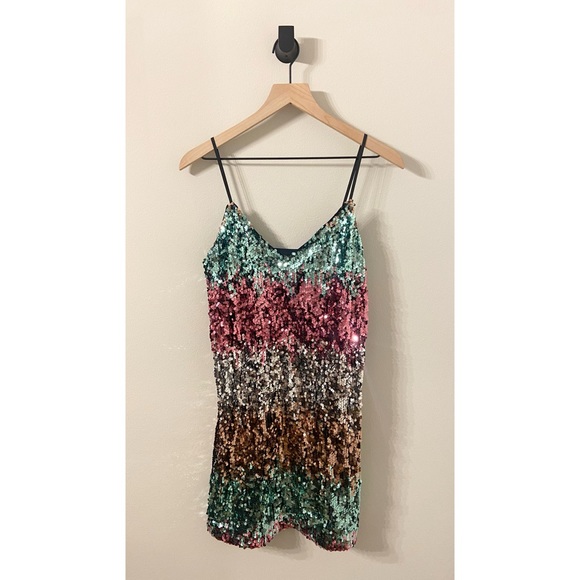 Express Sequin Gradient Cami Dress NWT - Picture 5 of 6